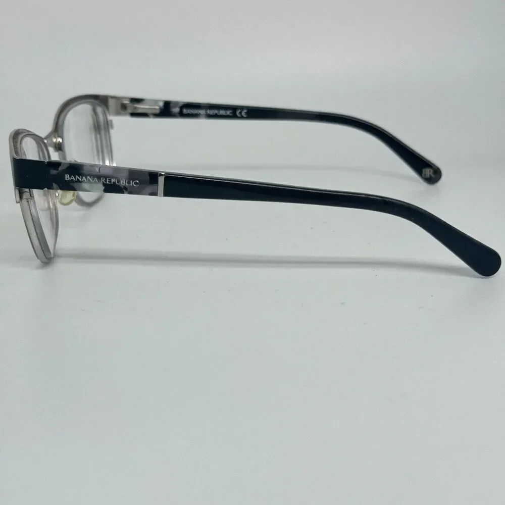 BANANA REPUBLIC Burke Black/ Silver Steel Mens Eyeglasses Frame 51-17-135 H14516